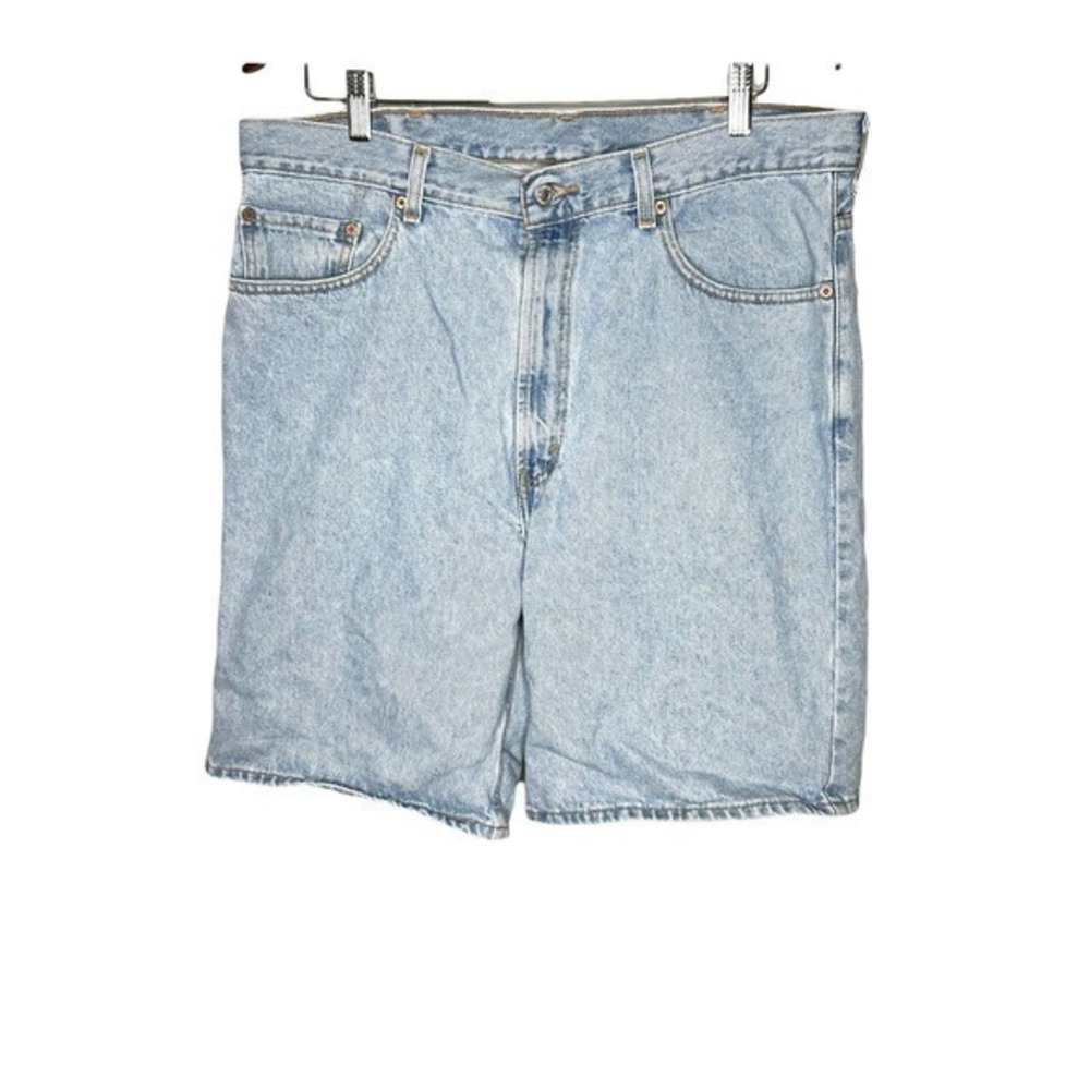 Levi’s men's light wash blue denim jean shorts pockets relaxed fit waist size 38